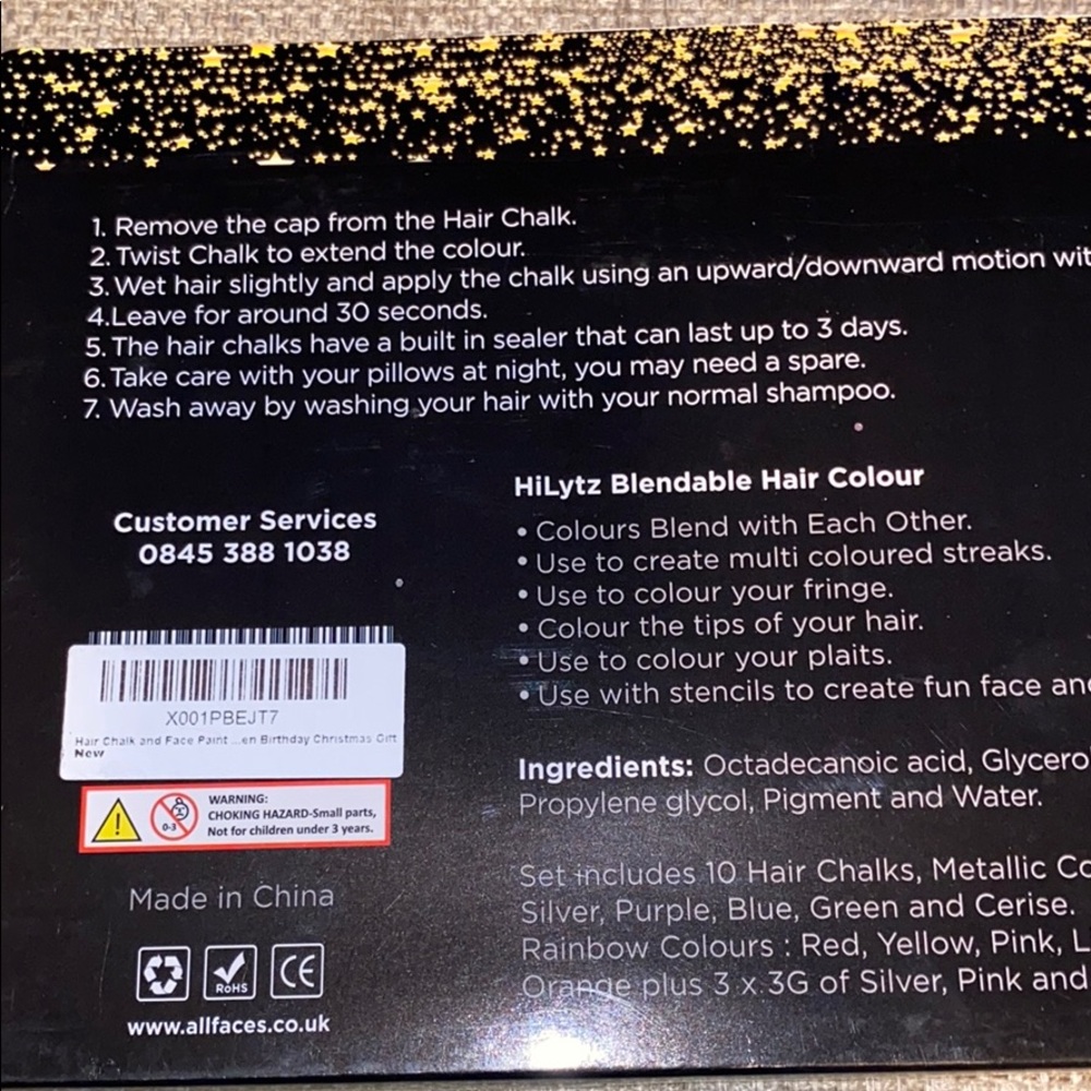 HiLytz Blendable Hair Chalks Metallic Rainbow NIB - Picture 5 of 6